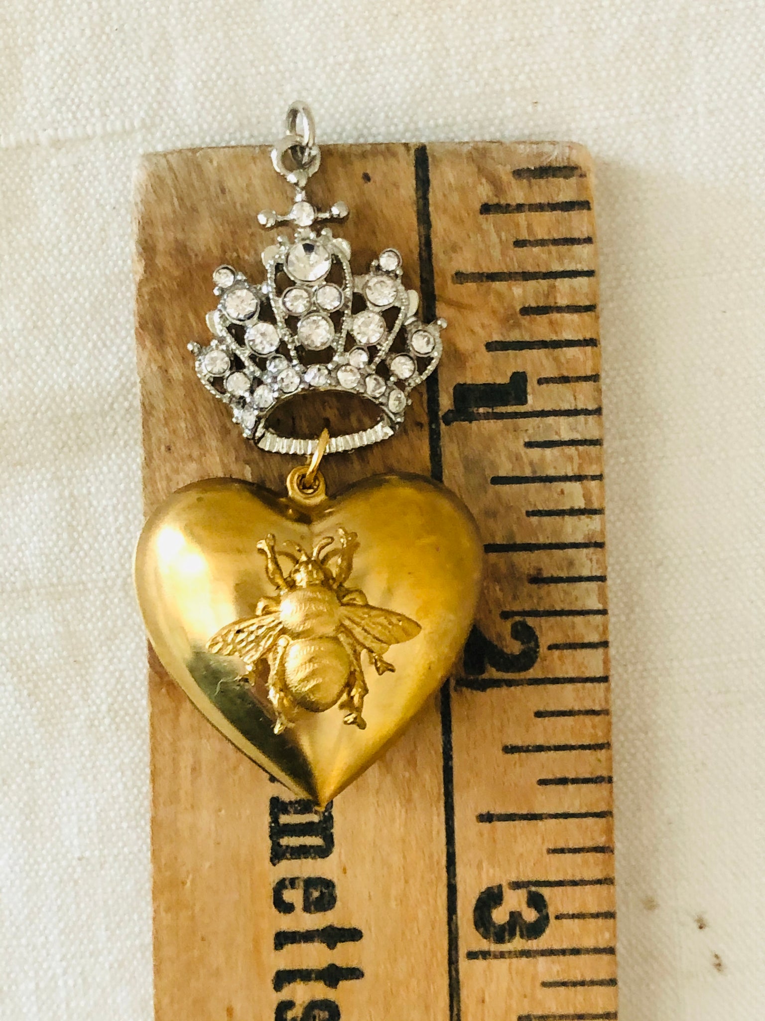 Gold Etched Detail Heart Bead 27x30mm